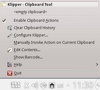Klipper Clipboard tool